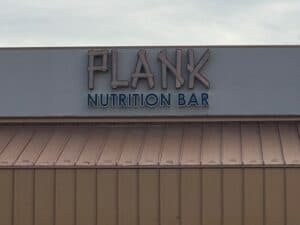 plank nutrition bar channel letter sign