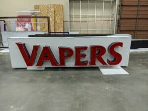 vapers channel letter sign
