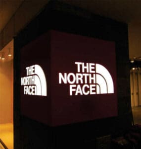 The North Face channel letter sign
