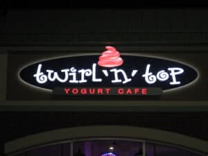 twirl n top channel letter sign