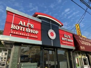 ali's roti shop channel letter sign